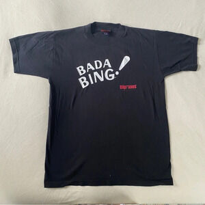 Vtg The Sopranos HBO T-Shirt Bada Bing Logo Strip Club Tony Mafia TV Show Tee L